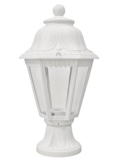 SP SUPER POWER  Outdoor Plastic Post Lights, Exterior Lamp Post Light Fixture with E27 Socket, White Waterproof Post Lantern with Clear Lampshade, Pillar Outside Lighting for Garden, Patio, Pathway  - Image 1