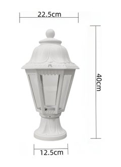 SP SUPER POWER  Outdoor Plastic Post Lights, Exterior Lamp Post Light Fixture with E27 Socket, White Waterproof Post Lantern with Clear Lampshade, Pillar Outside Lighting for Garden, Patio, Pathway  - Image 2