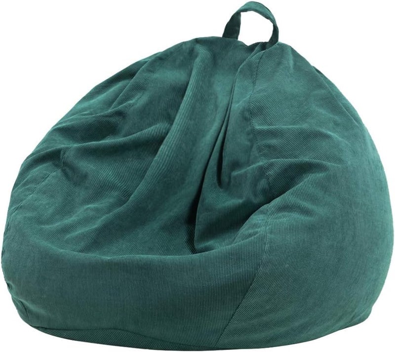 Nobildonna 3 ft Bean Bag Chair Cover No Filler 3543 Large Stuffed Animal Storage Bean Bag Washable Big Beanbag Chair Cover Premium Corduroy Bean Bag Cover for AdultsKidsDark Green 300L