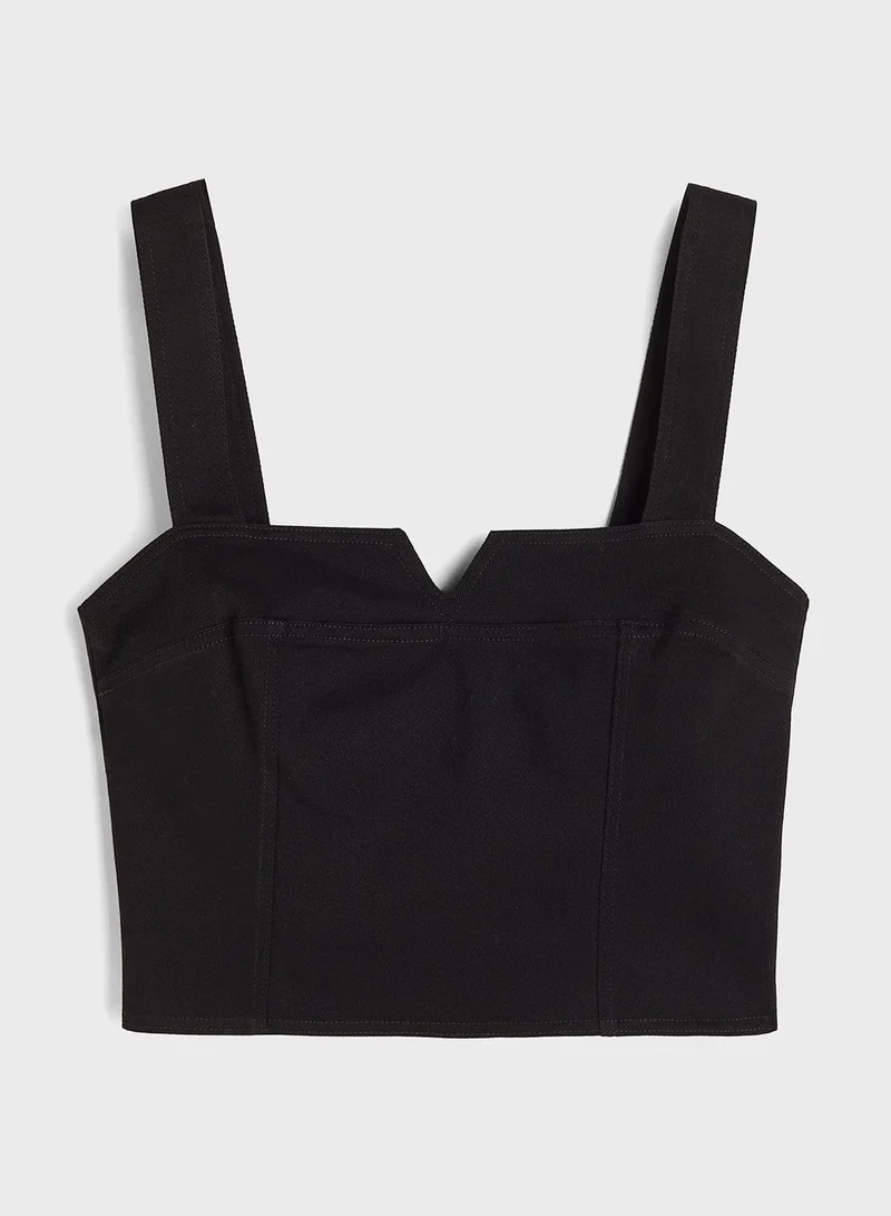 H&M Denim Crop Top