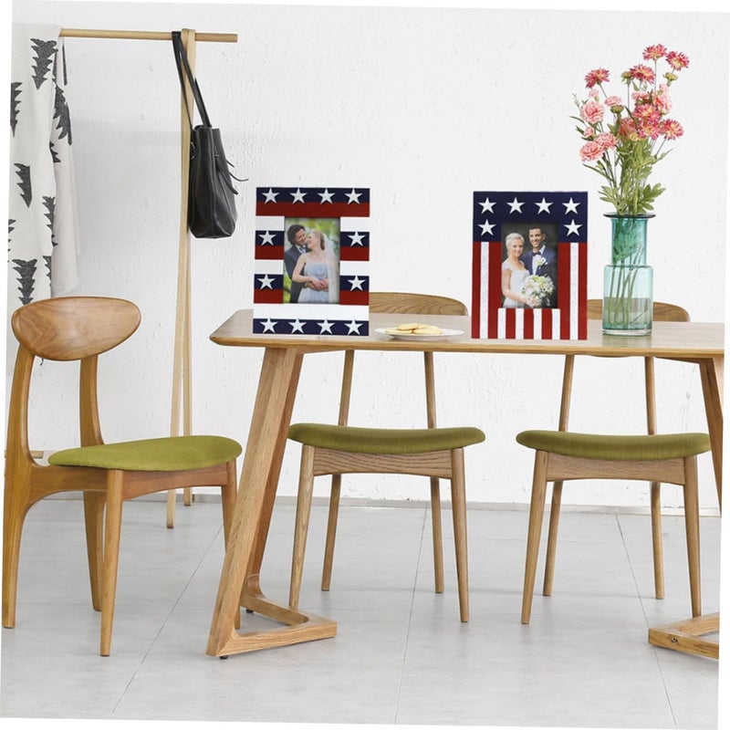 Ciieeo Independence Day Photo Frame Desktop Decoration, American Flag Picture Holder for Tabletop Display, Red White Blue Photo Holding Frame for Home Décor and Holiday Celebrations - Image 4