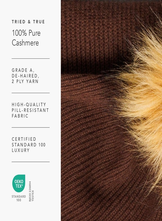 Fishers Finery Women's 100% Cashmere Winter Hat with Pom Pom (Black) - Image 5