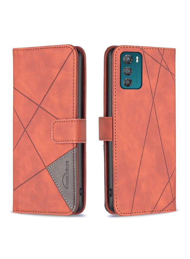 اس-توب جراب لهاتف Motorola Moto G42 4G مصنوع من الجلد بمشبك مغناطيسي ونقشة معينية - Image 1