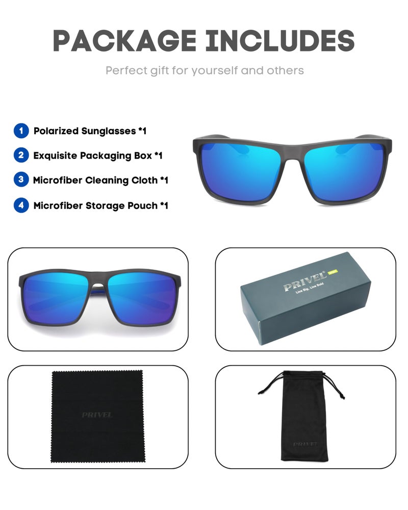 PRIVEL XXL Size Extra Large 159MM Sport Polarized Sunglasses for Big Wide Heads Men TR90 Outdoor Cycling Running Fishing Glasses (PMX006P-2) - Image 5