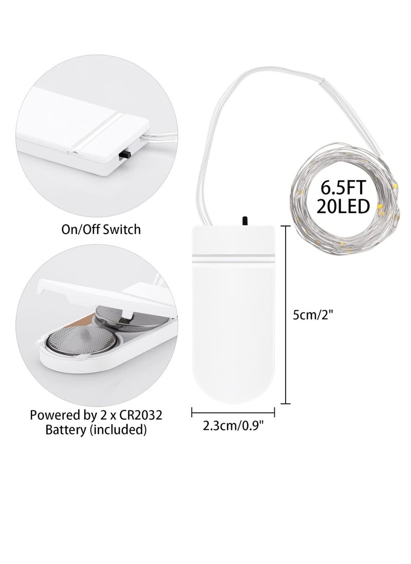 3-Pack Fairy String Lights with Battery and Flexible Copper Wire 2Mtr Mini 20 LEDs Strip Warm White LEDs for Christmas EID Ramadan Diwali Decoration Firefly LED Single Mode Battery Box Button ON OFF - pzsku/Z73194AA7115F05425CC7Z/45/_/1695716379/0c17d8c8-6e1e-4e9e-ae00-f8d4ed75497c