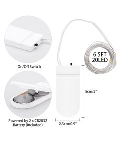 PAMEER 3-Pack Fairy String Lights with Battery and Flexible Copper Wire 2Mtr Mini 20 LEDs Strip Warm White LEDs for Christmas EID Ramadan Diwali Decoration Firefly LED Single Mode Battery Box Button ON OFF  - Image 4