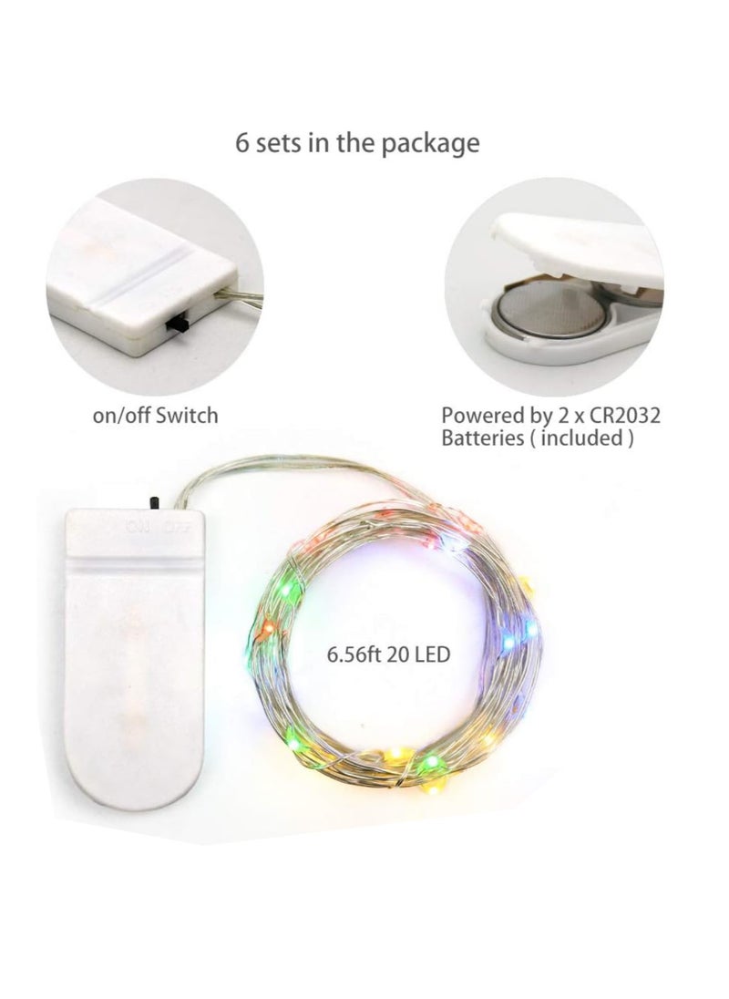 PAMEER 3-Pack Fairy String Lights with Battery and Flexible Copper Wire 2Mtr Mini 20 LEDs Strip Warm White LEDs for Christmas EID Ramadan Diwali Decoration Firefly LED Single Mode Battery Box Button ON OFF  - Image 2