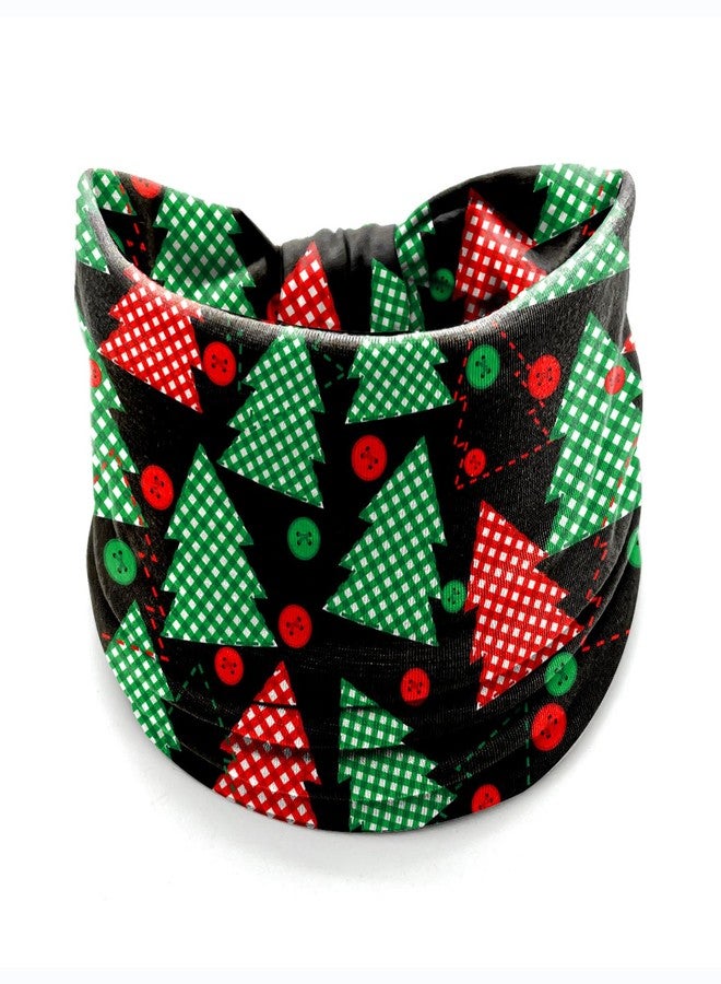 winthrop Christmas Headbands for Women Girls - 4 Pack Elastic Hair Bands with Red Snowflake, Green Plaid Snowflake, Reindeer & Festive Tree Prints, Holiday Winter Accessories for Party and Daily Wear - Image 4