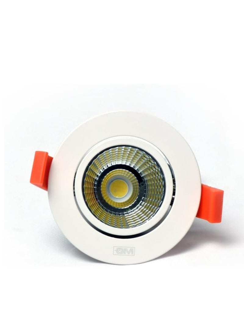 Gloware LED Recessed Downlight, 8W COB, White Ceiling Light with Driver - Image 2