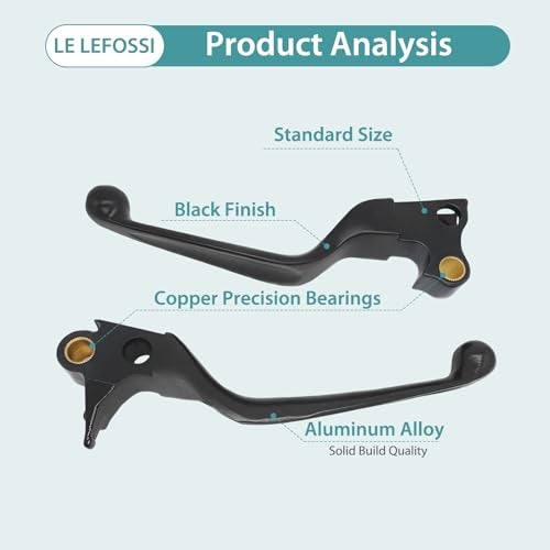 LE LEFOSSI Premium Aluminum Motorcycle Brake & Clutch Lever Compatiable with Harley Dyna XL Sportster 883 1200 Softail Fat Boy Road King 1996-2003 - Safety, Corrosion-Resistant, Smooth Brake, Black - Image 3