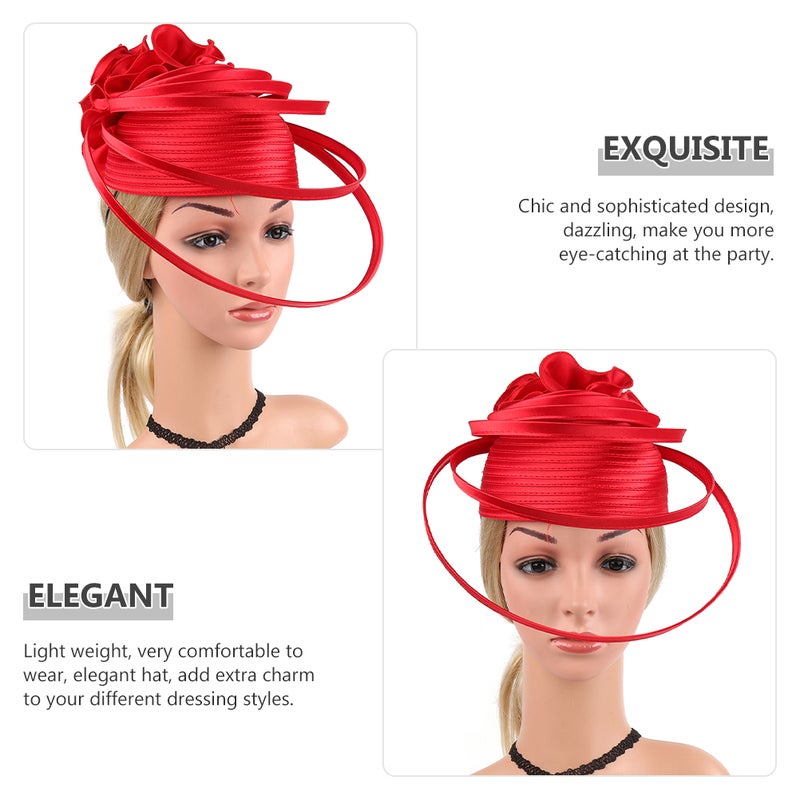 Bride Fascinator Hat Women Tea Party Headband Hat Banquet Wedding Hat Decoration - Image 4