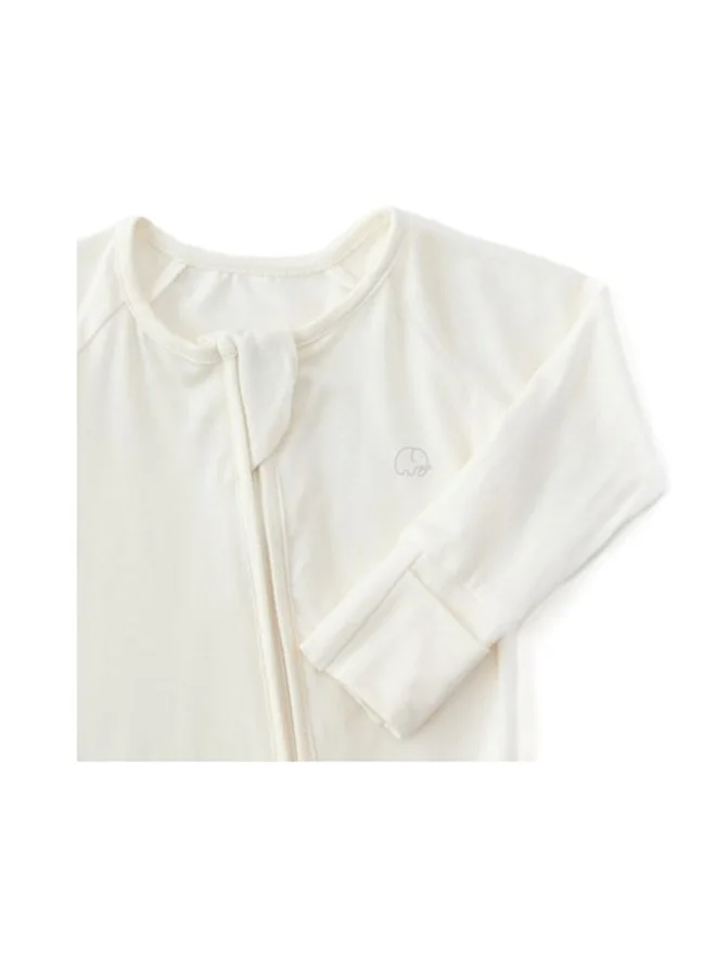 Anvi Baby Anvi Baby Organic Zipper Romper- Daisy White 95% Bamboo 5% Spandex - 3-6 months