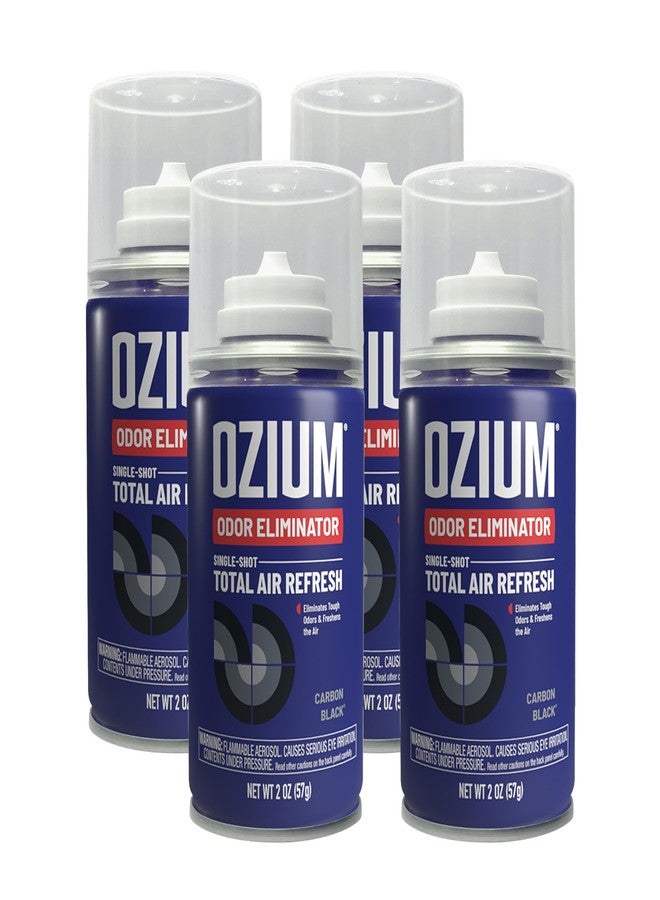 Ozium Air Sanitizer, 2 oz Car Fogger: Single-Shot Smoke Odor Eliminator & Car Air Freshener (Carbon Black, 4 Packs) - Image 1