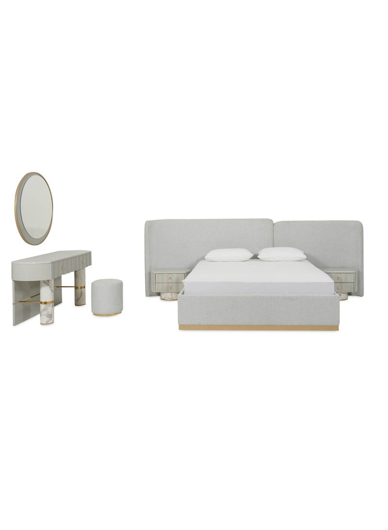 Pan Home 6 - Pieces Neymar  Bedroom Set 180X200 Cm - Grey  - Image 1