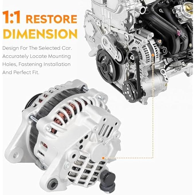 AEagle Alternator Compatible with 2.5L Subaru Forester 03-05, Baja 03-06, Impreza 05, Only fit Naturally Aspirated, Saab 9-2x 05 (Manual Trans), Legacy & Outback 00-04 (00-02 Only fit Manual Transmission) - Image 3
