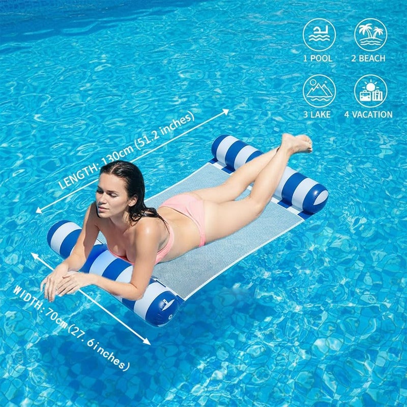 Auspicious Rain 3/5/8 Pack Pool Hammock Upgrated Water Pool Floats, 4-in-1 (Hammock, Saddle, Lounge Chair, Drifter) Multi-Purpose Water Pool Float, Non-Stick PVC Material - Image 4