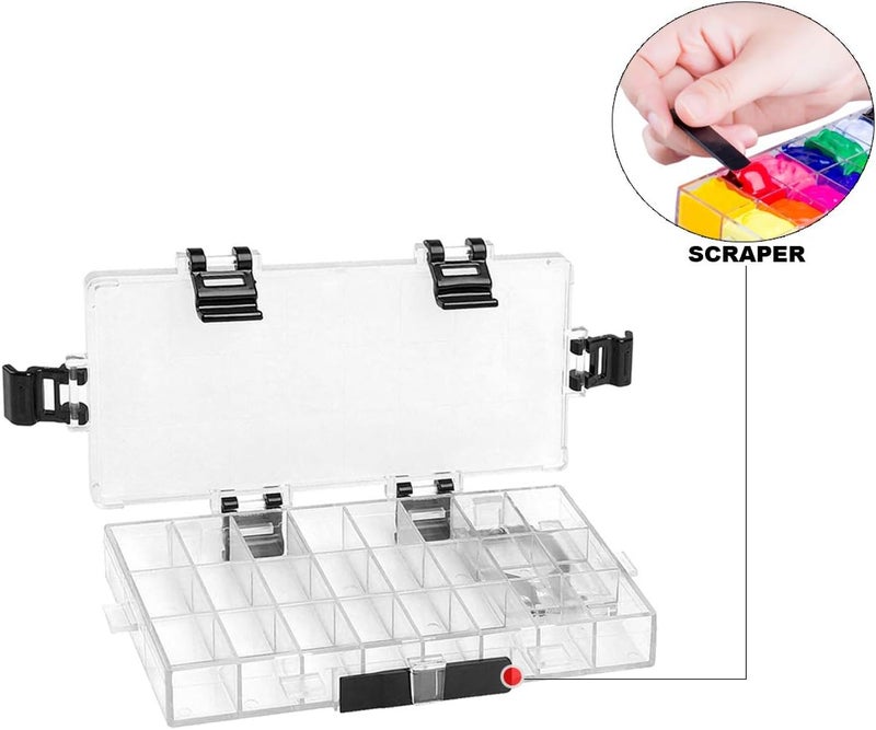 TRANSON Paint Storage Palette Box 24 Wells Airtight Stay Wet for Watercolor, Gouache, Acrylic and Oil Paint - Image 4