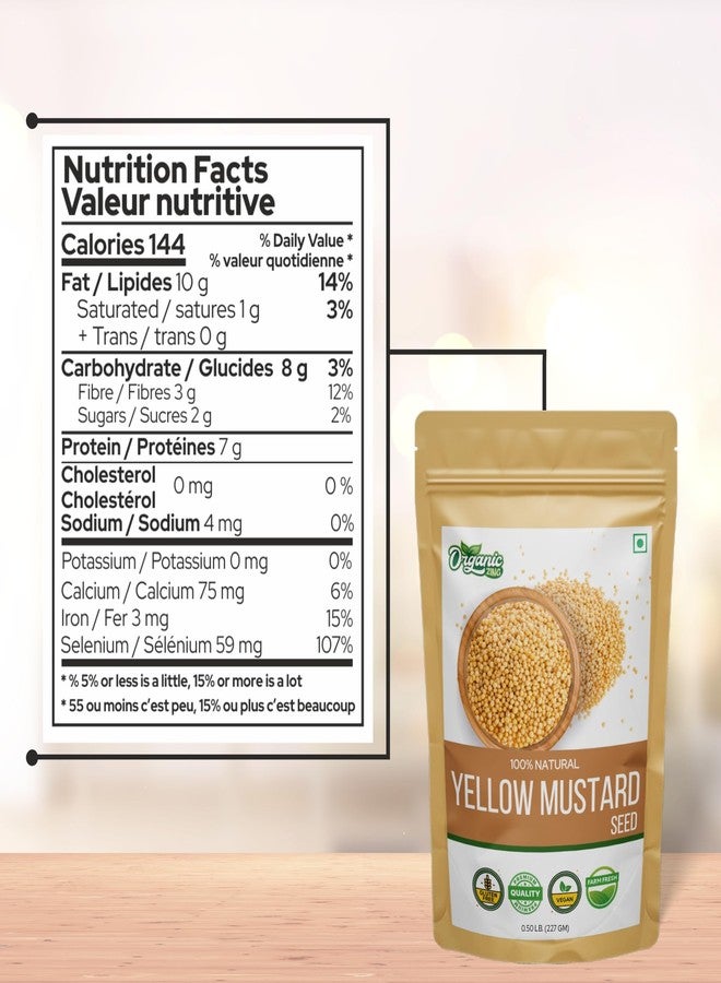 ORGANIC ZING بذور خردل زنج الأصفر العضوي (227 غ / 8 أونصة) - بذور كاملة صالحة للأكل، متوسطة الحرارة، للطبخ والتخليل والتتبيل والوصفات اليومية - Image 4