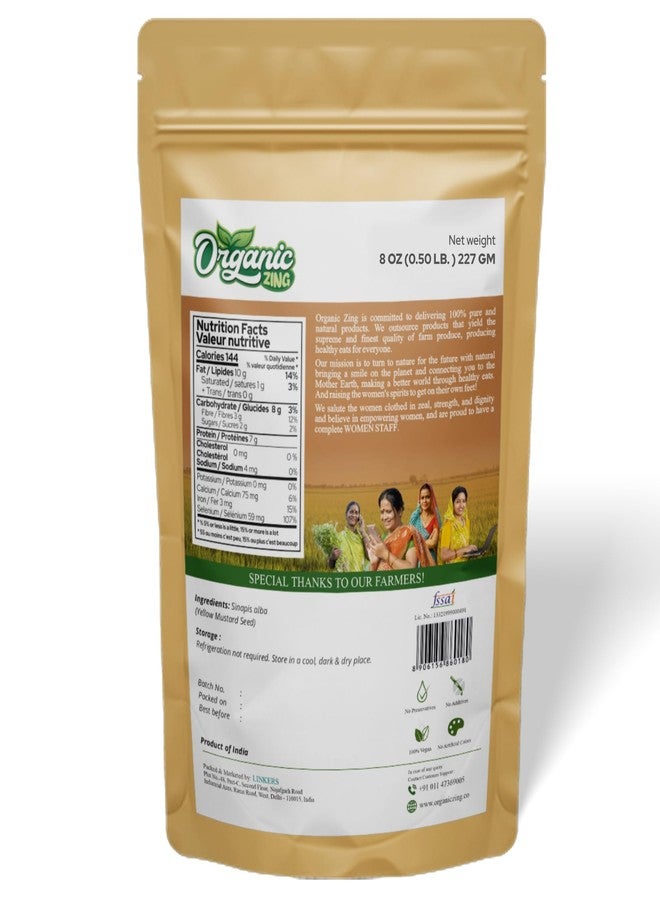 ORGANIC ZING بذور خردل زنج الأصفر العضوي (227 غ / 8 أونصة) - بذور كاملة صالحة للأكل، متوسطة الحرارة، للطبخ والتخليل والتتبيل والوصفات اليومية - Image 2