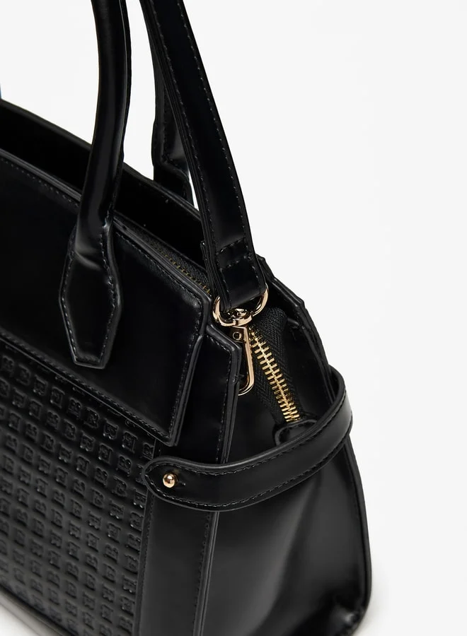 فلورا بيلا من شو إكسبرس Monogram Textured Tote Bag with Zip Closure and Double Handle