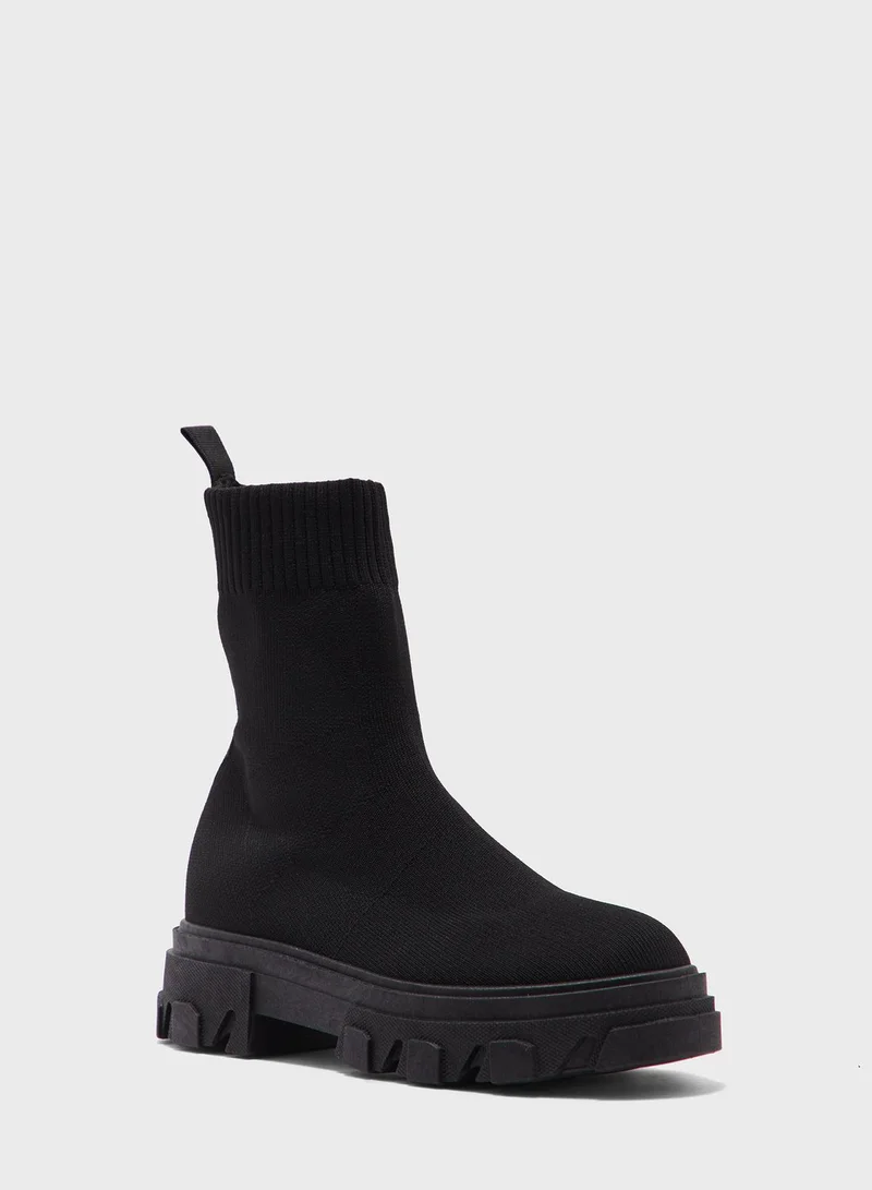Truffle Wide Fit Chunky Boot