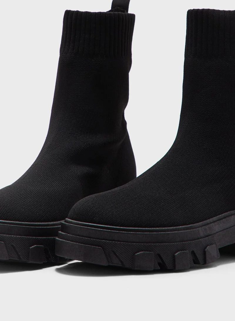 Truffle Wide Fit Chunky Boot