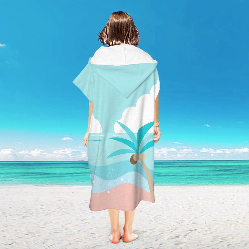 Selling Adult Parent-Child Hooded Bath Towel Microfiber Cloak Beach Quick-Drying Bathrobe Cloak Beach - Image 1