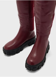Ginger Chunky High Knee Boots  - Image 4