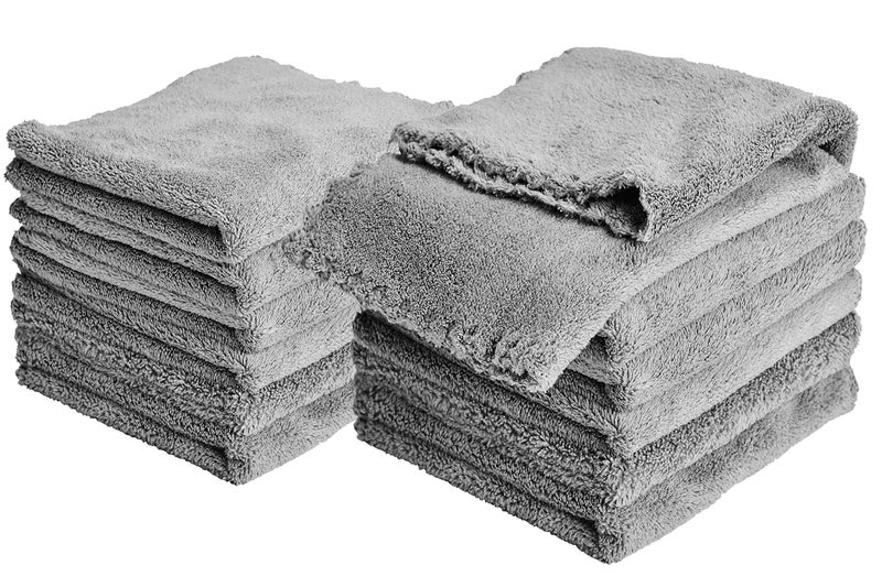 Kyapoo Baby Washcloths 12 Pack 12x12 Inches Microfiber Coral Fleece Extra Absorbent and Soft for Newborns, Infants and Toddlers-Grey - Image 1