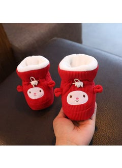 Cozy Velvet Baby Booties for WinterRed doll corduroy (thick plus Velvet) Red doll corduroy (thick plus Velvet)