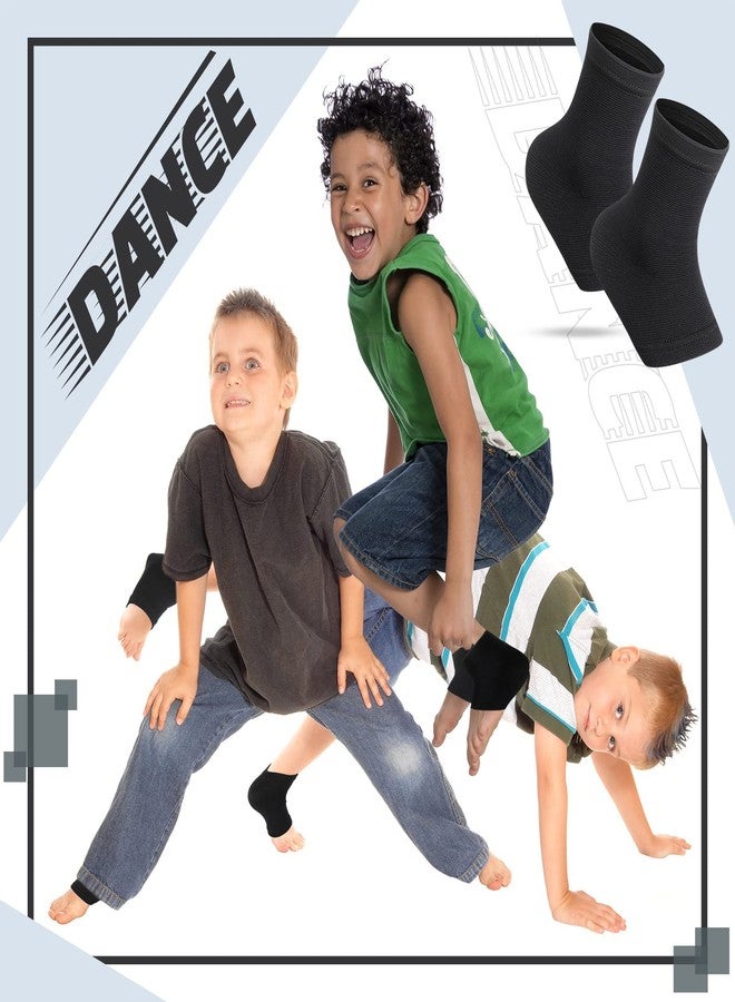 تاربوب جوارب ضغط للكاحل من Tarpop، 3 أزواج، للأطفال، دعامة للكاحل، جوارب ضغط لقوس القدم، للبنات، للرياضة والجري والرقص واللياقة البدنية والجمباز (أسود، متوسط) - Image 3