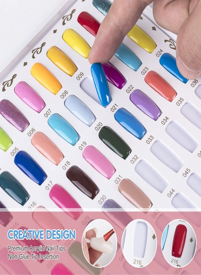 NMKL38 216 Nail Color Chart Display Gel Polish Color Book with False Nail Tips (Gold) - Image 4