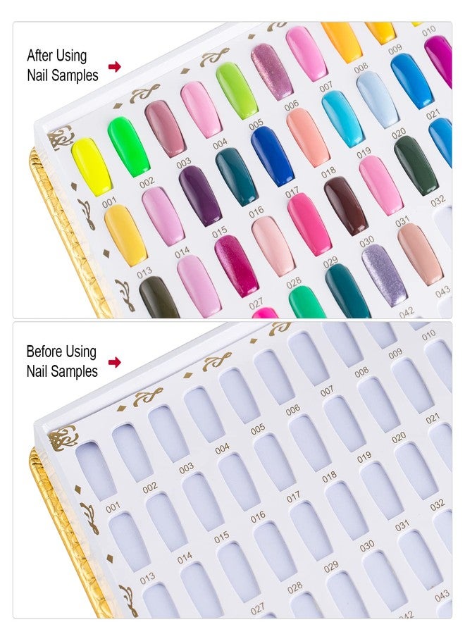 NMKL38 216 Nail Color Chart Display Gel Polish Color Book with False Nail Tips (Gold) - Image 2