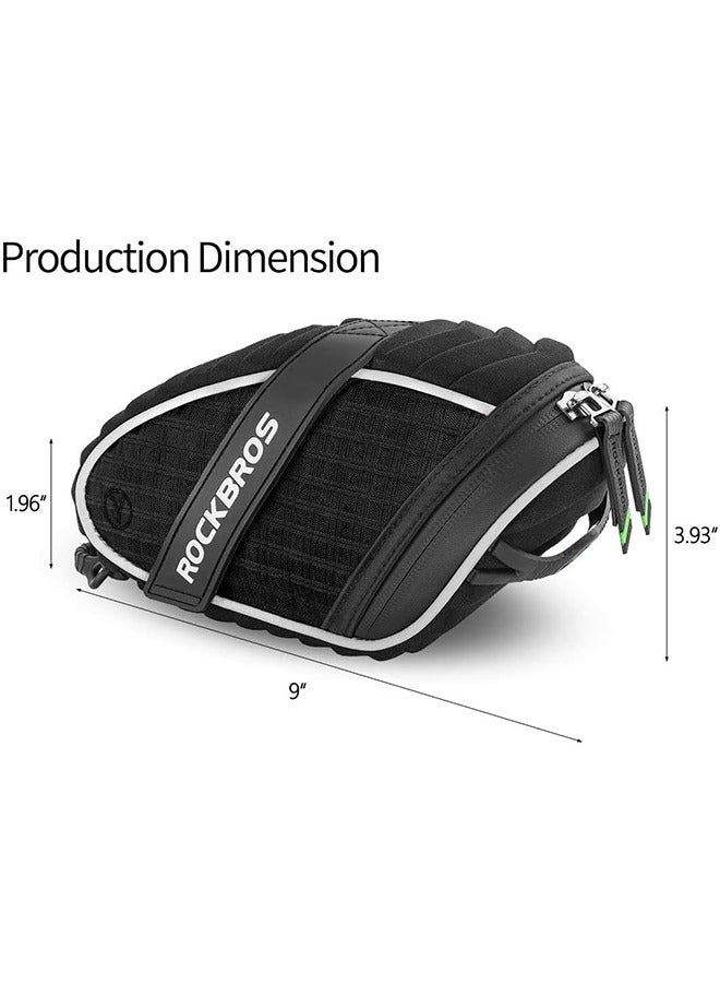 Bike Seat Bag, Bicycle Saddle Bag Under Seat 3D Shell Cycling Seat Pack For Mountain Road Bikes Black