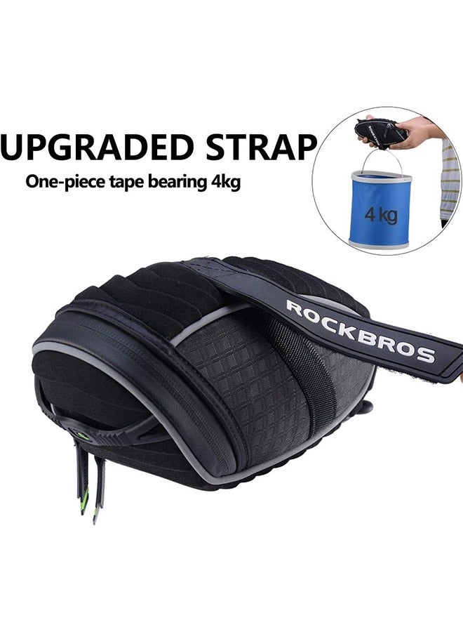 Bike Seat Bag, Bicycle Saddle Bag Under Seat 3D Shell Cycling Seat Pack For Mountain Road Bikes Black