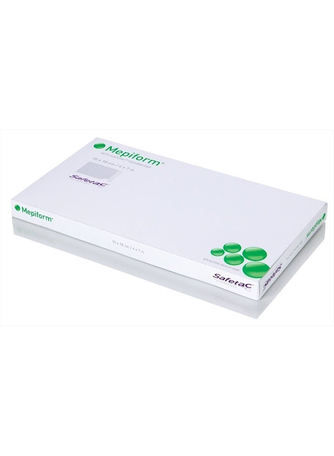 Molnlycke Mepiform with Safetac Technology 4"x7", 5 Count, Self Adherent Soft Silicone Sheeting for Scar Reduction