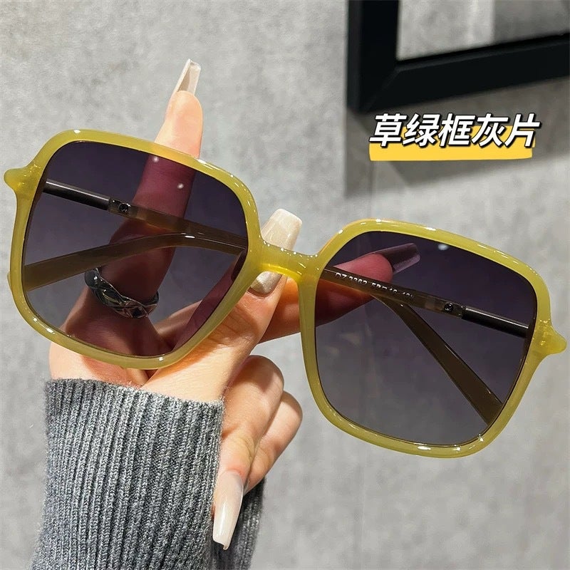 Korean-type large-frame sunglasses for women can be equipped with high-level myopia black-frame large-face slimming anti-ultraviolet sunscreen sunglasses - Image 1