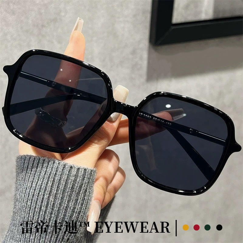 Korean-type large-frame sunglasses for women can be equipped with high-level myopia black-frame large-face slimming anti-ultraviolet sunscreen sunglasses - Image 2