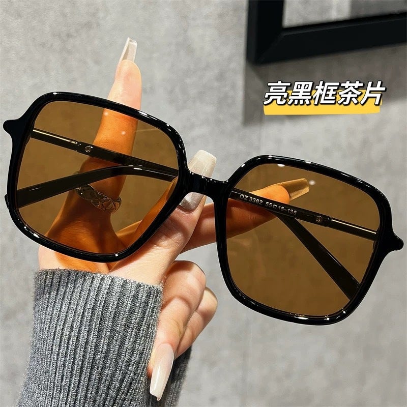 Korean-type large-frame sunglasses for women can be equipped with high-level myopia black-frame large-face slimming anti-ultraviolet sunscreen sunglasses - Image 3