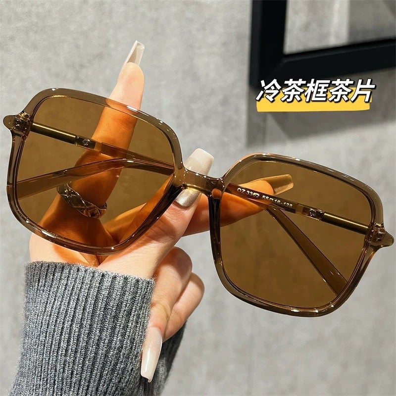 Korean-type large-frame sunglasses for women can be equipped with high-level myopia black-frame large-face slimming anti-ultraviolet sunscreen sunglasses - Image 5