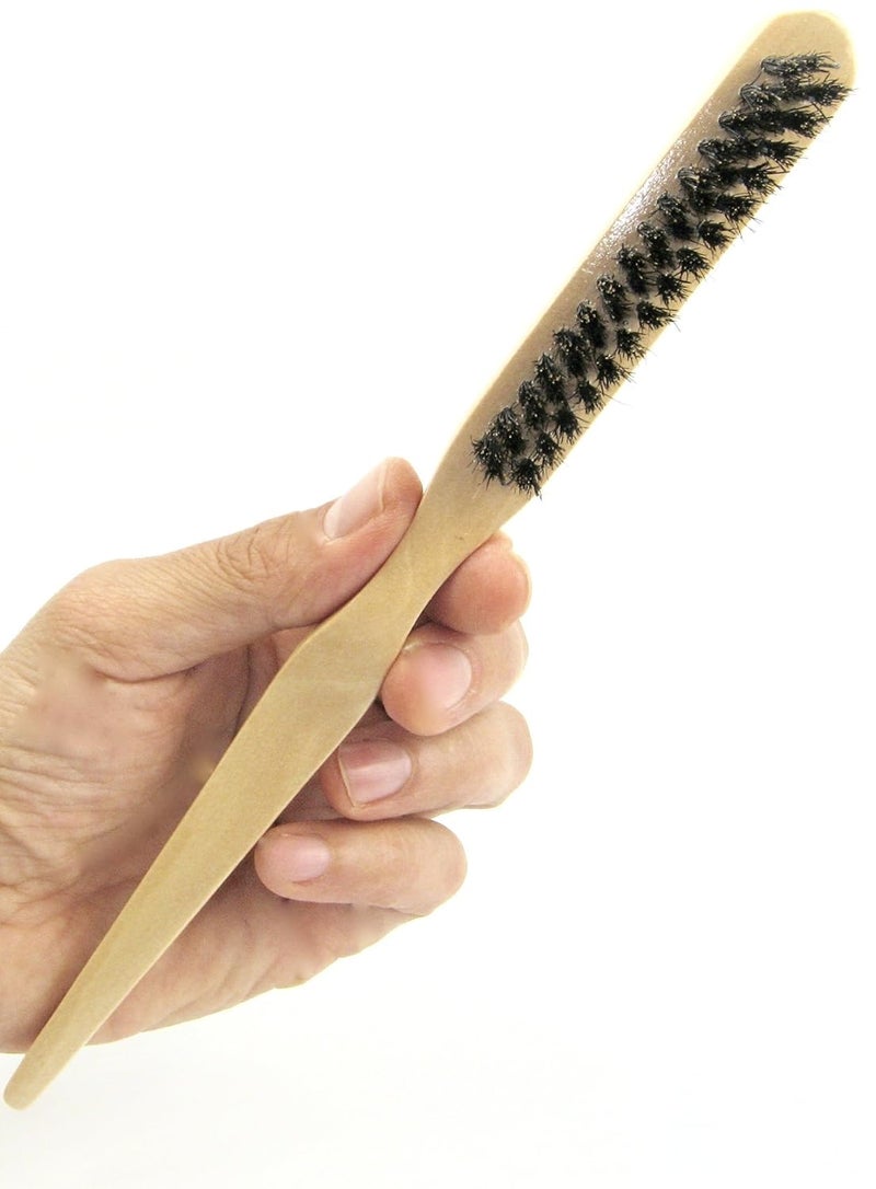 Professional Hairstyling Brush  Teasing Brush with Tail Wood Handle Boar Bristles for Shine Volume and Smooth Updos