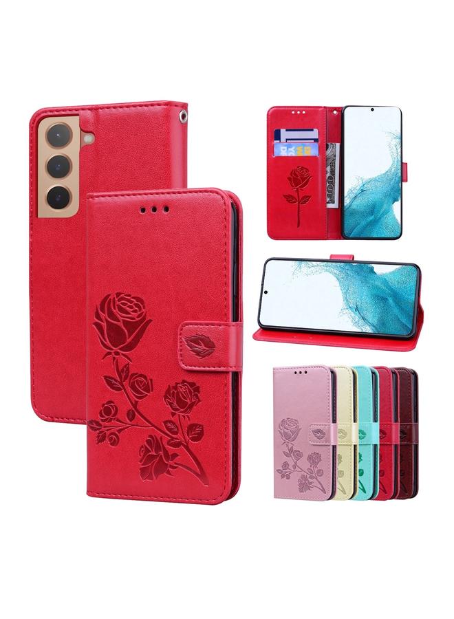 اس-توب جراب لهاتف Samsung Galaxy S22 5G، جراب هاتف جلدي منقوش باللون الوردي - Image 1