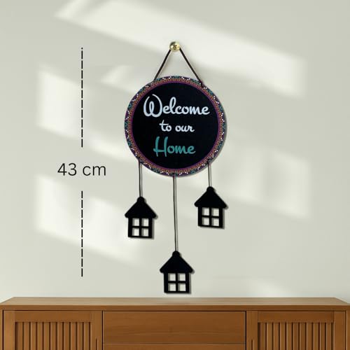 DECORIQUE Wooden Wall Hanging Welcome Sign Decorative Quote Board For Home, Door, Entrance, Hall & Office - Rustic Wall Art & Housewarming Gift Item,25 Cm - Image 2