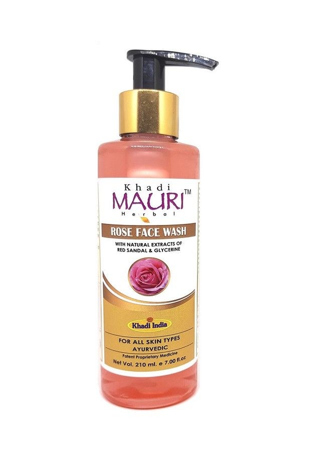 Khadi MAURI Rose Face Wash Pack Of 1 Face Wash (210 Ml)  - Image 2