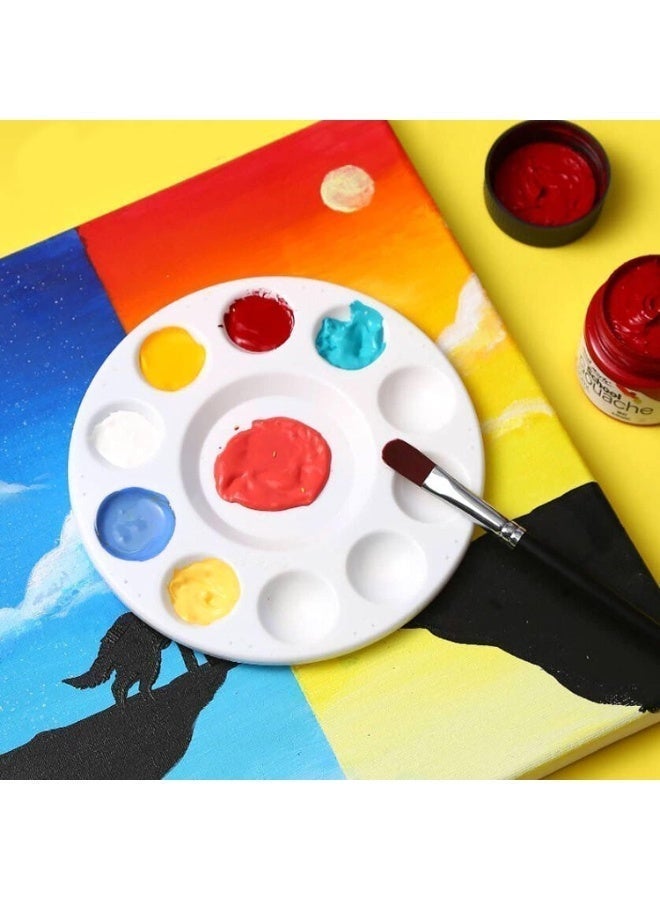 ChicAbode 21 Pcs Paint Tray Palettes, Plastic Round White Paint Palettes for Kids & Students, Art Class Craft Painting Tray for DIY Projects, School Activities & Birthday Painting Parties - Image 2