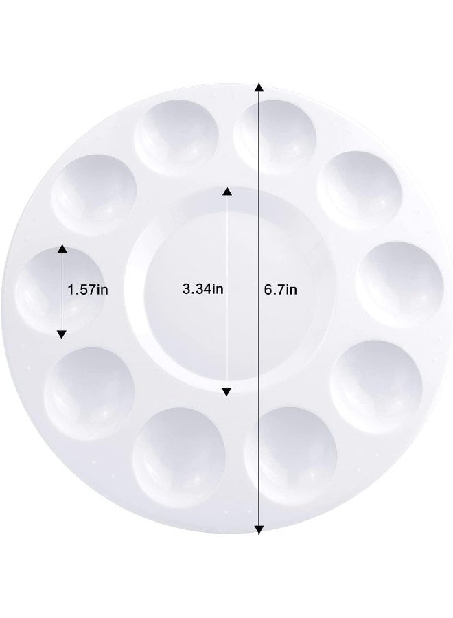 ChicAbode 21 Pcs Paint Tray Palettes, Plastic Round White Paint Palettes for Kids & Students, Art Class Craft Painting Tray for DIY Projects, School Activities & Birthday Painting Parties - Image 4