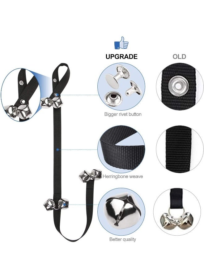 Mumoo Bear جرس باب مومو بير لتدريب الكلاب على قضاء الحاجة، جرس كلب قابل للتعديل للتعليق على مقبض الباب، تدريب جروك بسهولة - جودة ممتازة - 7 أجراس كبيرة جداً بحجم 1.5 بوصة، سوداء - Image 2