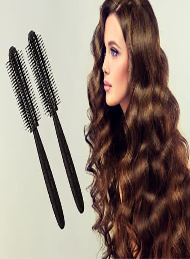 E-DUNIA® 2 Pcs Of Round Hair Brush Comb with Nylon Bristles for Women/Men/Kids Detangling & Massaging, Anti Static, Best for All Hair Types Wet & Dry Daily Use with 4 Pcs Of Long Hair Clip[Pack Of 6] - Image 2