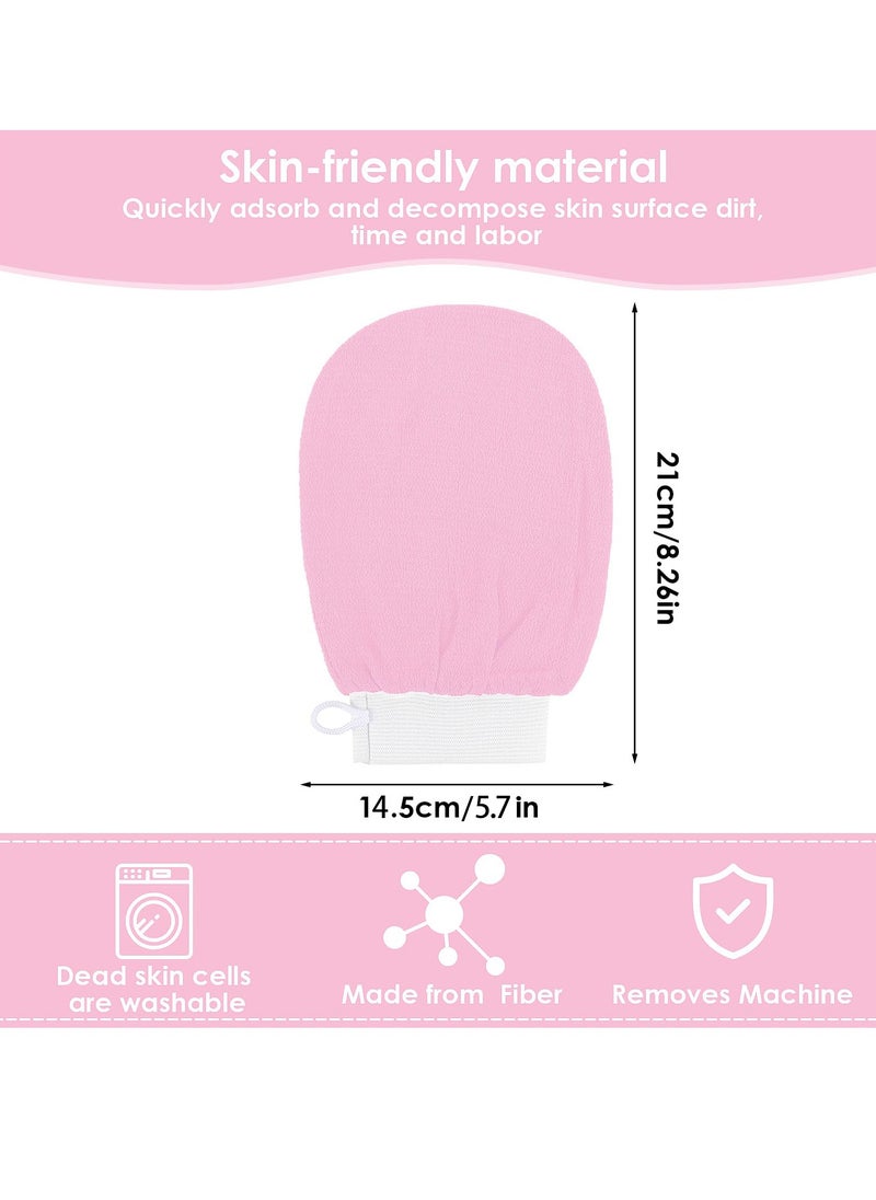 Generic - Exfoliating Glove Body Scrubber Exfoliator 2 PC Korean Washcloth Skincare Remover Deep Scrub Loofah Cleansing Mitts Exfoliate Cloth Exfoliation Scrubbing Bath Shower Soap Sponge Hand Towel(Pink) - Image 1