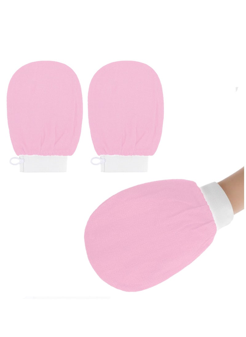 Generic - Exfoliating Glove Body Scrubber Exfoliator 2 PC Korean Washcloth Skincare Remover Deep Scrub Loofah Cleansing Mitts Exfoliate Cloth Exfoliation Scrubbing Bath Shower Soap Sponge Hand Towel(Pink) - Image 1